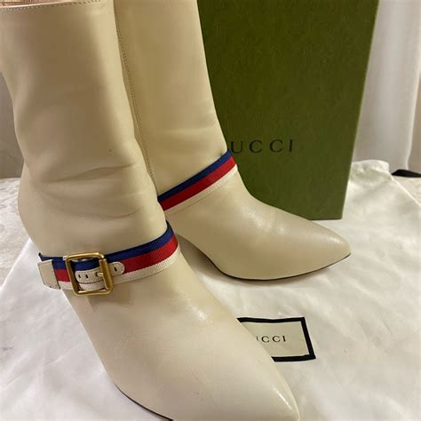 gucci sylvie ankle boots|gucci monogram thigh high boots.